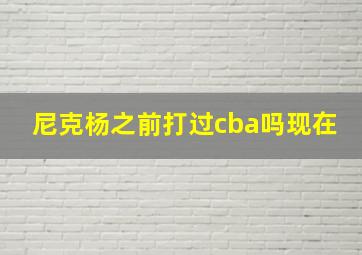 尼克杨之前打过cba吗现在