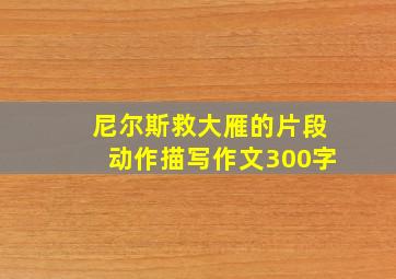 尼尔斯救大雁的片段动作描写作文300字