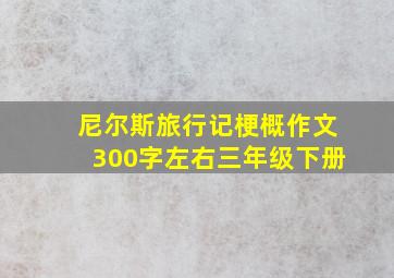 尼尔斯旅行记梗概作文300字左右三年级下册