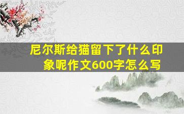 尼尔斯给猫留下了什么印象呢作文600字怎么写