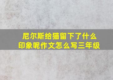 尼尔斯给猫留下了什么印象呢作文怎么写三年级