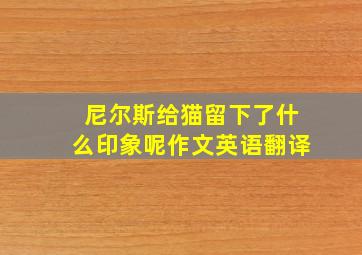 尼尔斯给猫留下了什么印象呢作文英语翻译