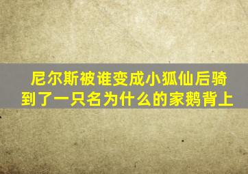 尼尔斯被谁变成小狐仙后骑到了一只名为什么的家鹅背上