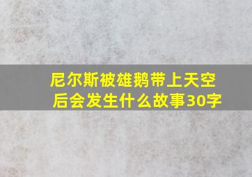 尼尔斯被雄鹅带上天空后会发生什么故事30字