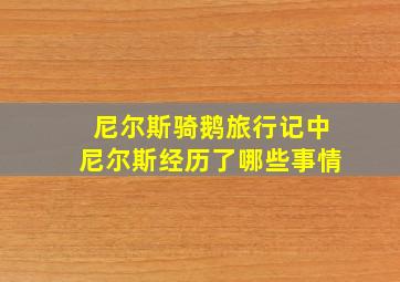 尼尔斯骑鹅旅行记中尼尔斯经历了哪些事情