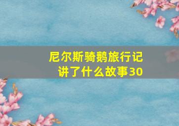 尼尔斯骑鹅旅行记讲了什么故事30