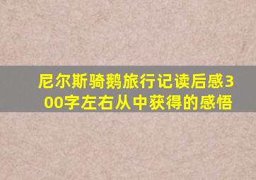 尼尔斯骑鹅旅行记读后感300字左右从中获得的感悟