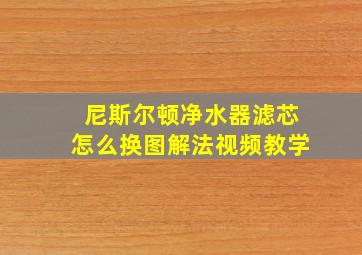 尼斯尔顿净水器滤芯怎么换图解法视频教学