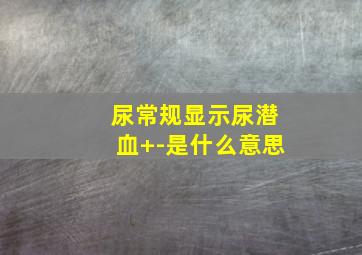 尿常规显示尿潜血+-是什么意思