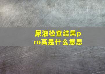 尿液检查结果pro高是什么意思