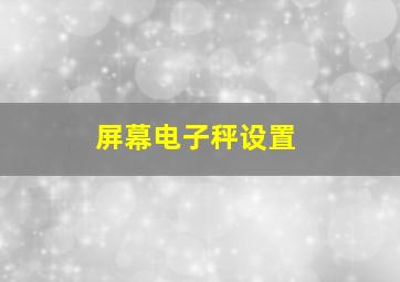 屏幕电子秤设置