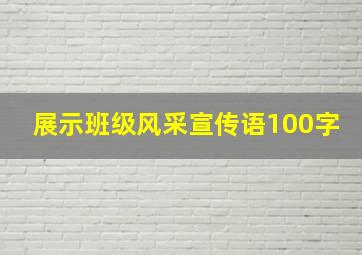 展示班级风采宣传语100字