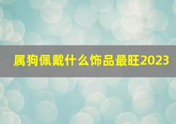 属狗佩戴什么饰品最旺2023