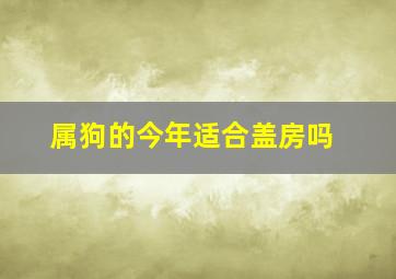 属狗的今年适合盖房吗