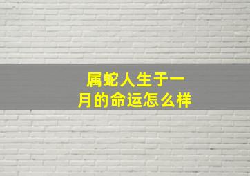 属蛇人生于一月的命运怎么样