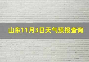 山东11月3日天气预报查询