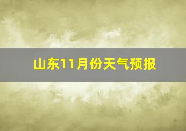 山东11月份天气预报