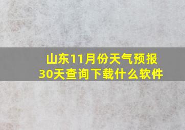 山东11月份天气预报30天查询下载什么软件