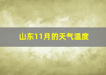 山东11月的天气温度