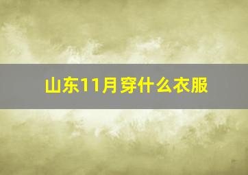 山东11月穿什么衣服