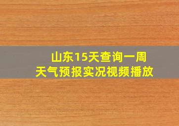 山东15天查询一周天气预报实况视频播放