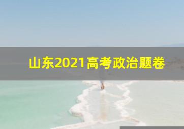 山东2021高考政治题卷