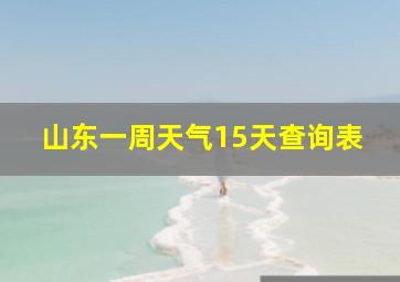 山东一周天气15天查询表