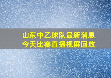 山东中乙球队最新消息今天比赛直播视屏回放