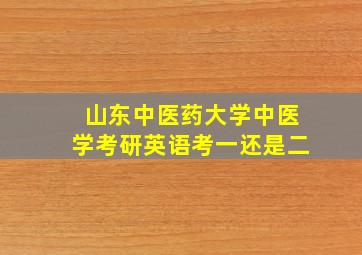 山东中医药大学中医学考研英语考一还是二