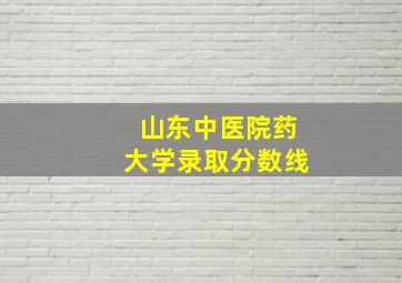 山东中医院药大学录取分数线