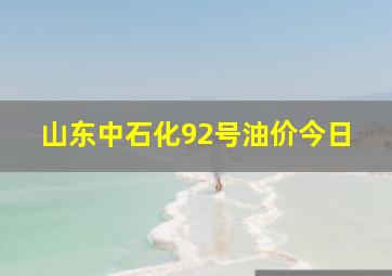 山东中石化92号油价今日