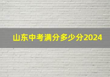 山东中考满分多少分2024