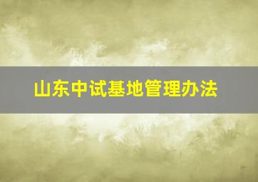 山东中试基地管理办法