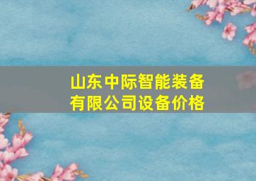 山东中际智能装备有限公司设备价格