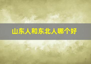 山东人和东北人哪个好