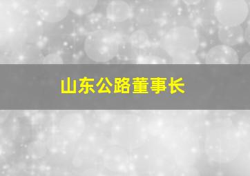 山东公路董事长