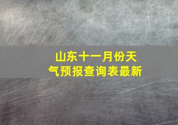 山东十一月份天气预报查询表最新