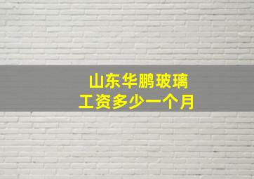 山东华鹏玻璃工资多少一个月