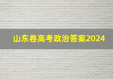 山东卷高考政治答案2024