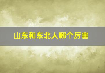 山东和东北人哪个厉害