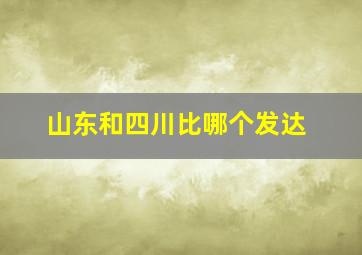 山东和四川比哪个发达