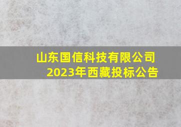 山东国信科技有限公司2023年西藏投标公告