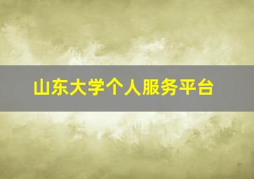 山东大学个人服务平台