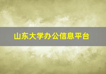 山东大学办公信息平台