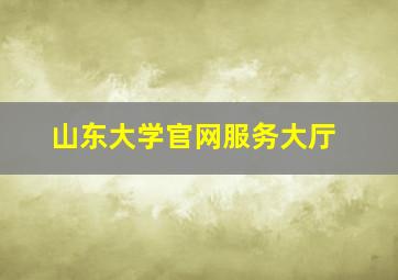 山东大学官网服务大厅