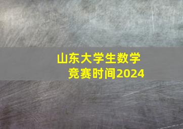 山东大学生数学竞赛时间2024