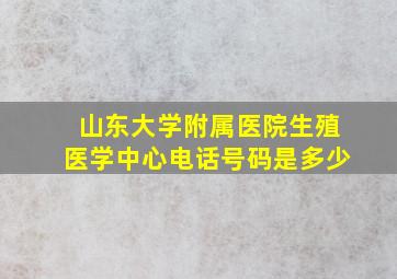 山东大学附属医院生殖医学中心电话号码是多少