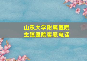 山东大学附属医院生殖医院客服电话