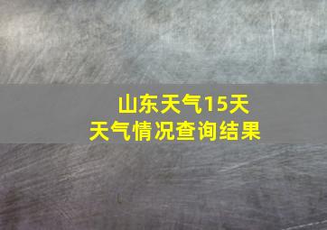 山东天气15天天气情况查询结果