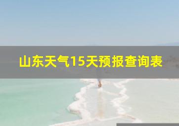 山东天气15天预报查询表